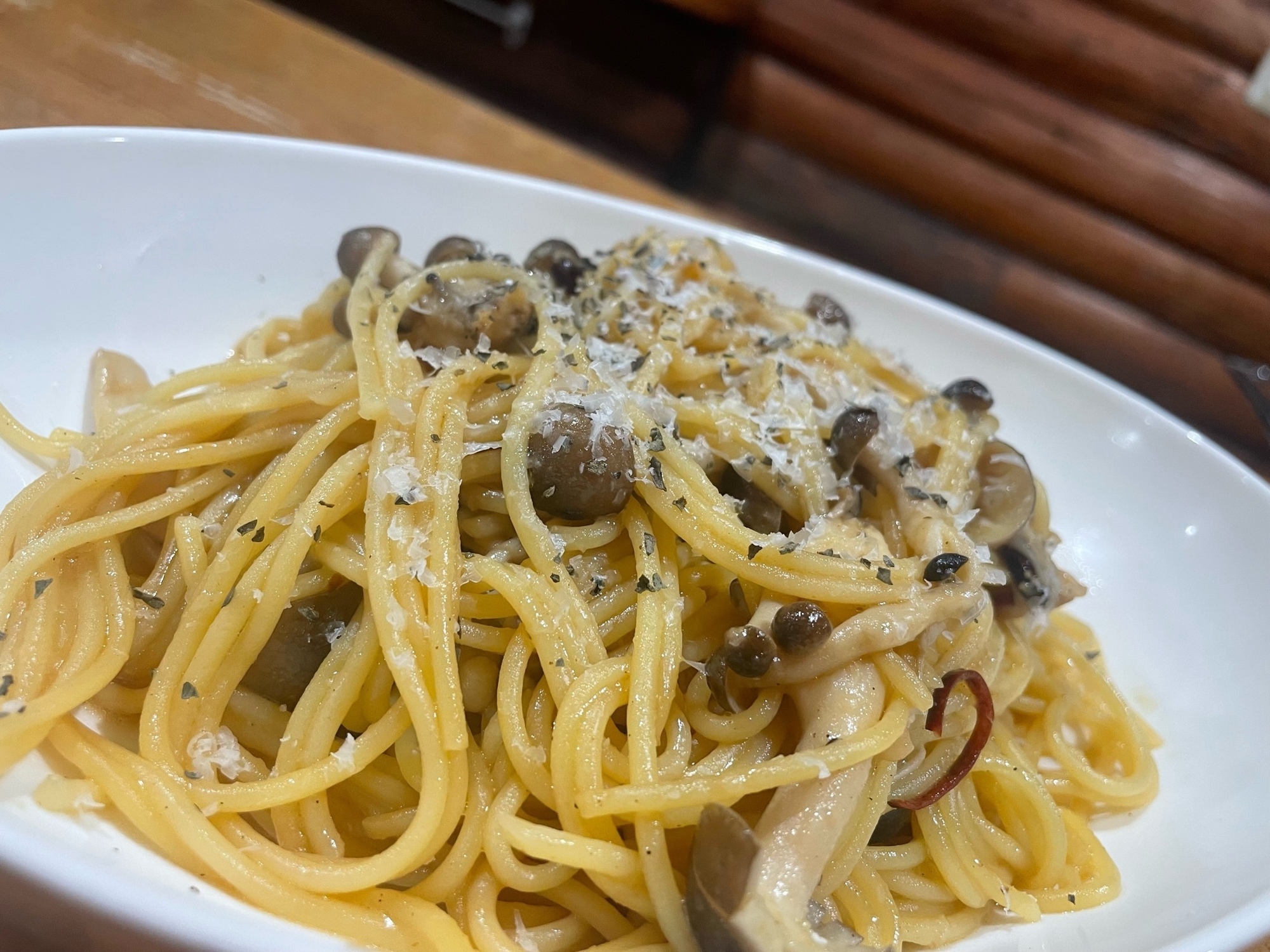 和風キノコパスタを振る舞う